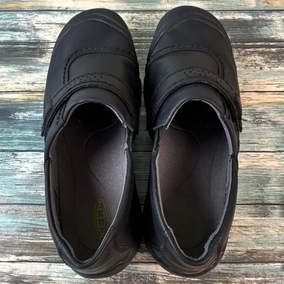 Keen Slip On Shoes Womens Size 10.5W Black Leather Casual Loafers Sneakers - Picture 4 of 10